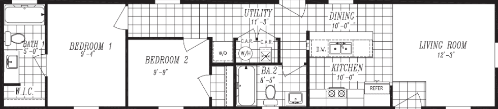 Columbia river single section 1005 floor plan home features