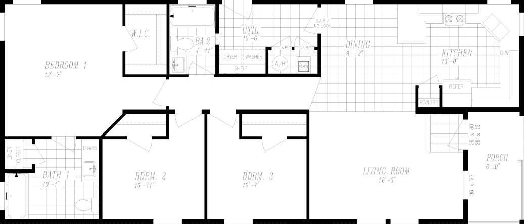 Columbia river multi-section 2037 floor plan home features