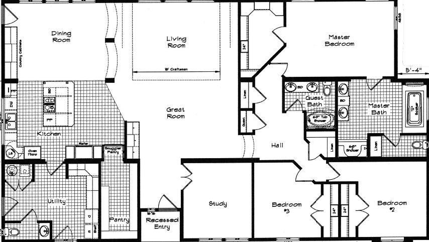 Grand manor 6013 floor plan home features