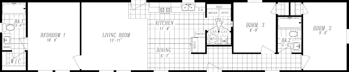 Columbia river single section 1010 floor plan home features