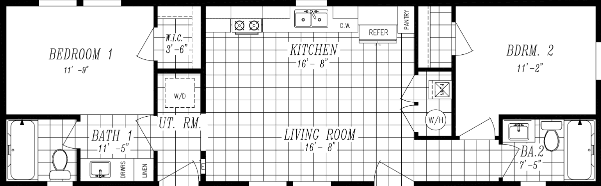 Columbia river single section 1006 floor plan home features